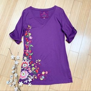JOHNNY WAS embroidered tunic top, L.
